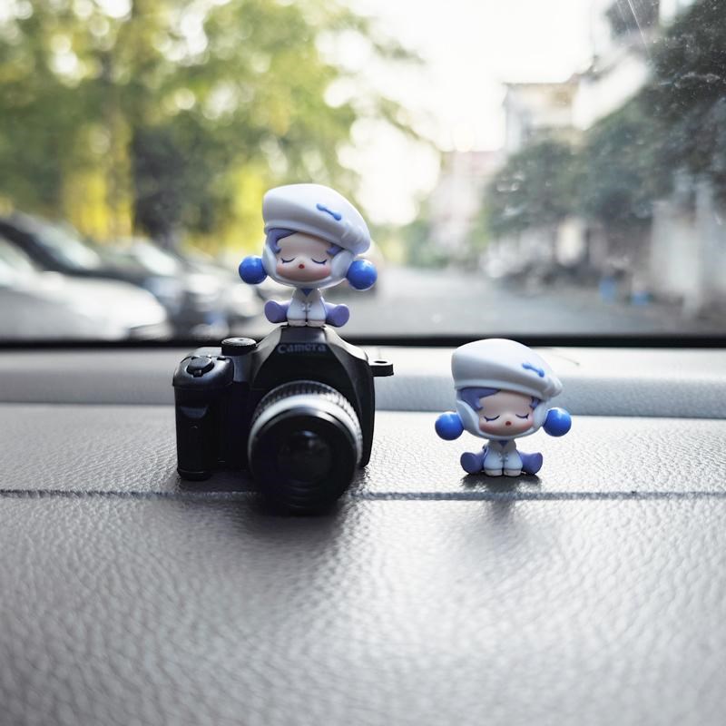 泡泡玛特车载显示屏摆件上海北京香港限定JSP萌粒小可爱女生车饰