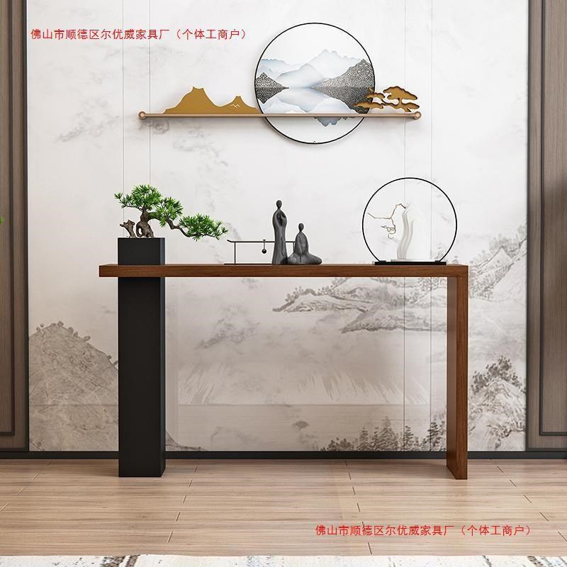 实木新中式玄关桌长条窄桌供桌客厅玄关柜N靠墙条案端景台置物架