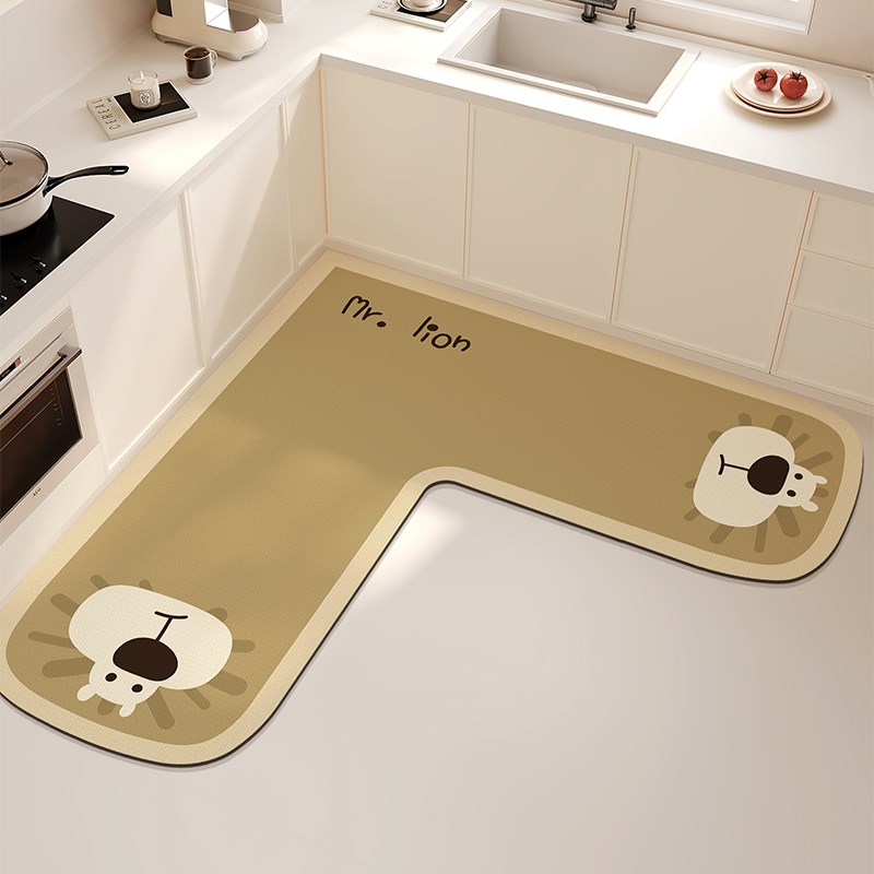 厨房专用地垫厨房垫家用l型L地毯吸油吸水耐N脏防滑吸水垫进门地
