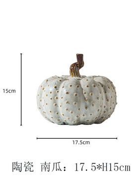 复古中式侘寂风陶瓷m南瓜蘑菇摆件样板间民宿酒店花器做旧佛头装