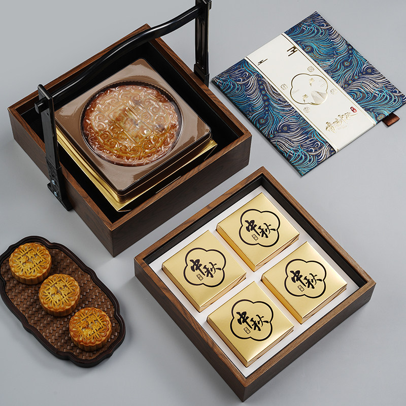 1斤2斤大月饼包j装盒空礼盒 高档双层中秋月饼礼品包装空盒子定制