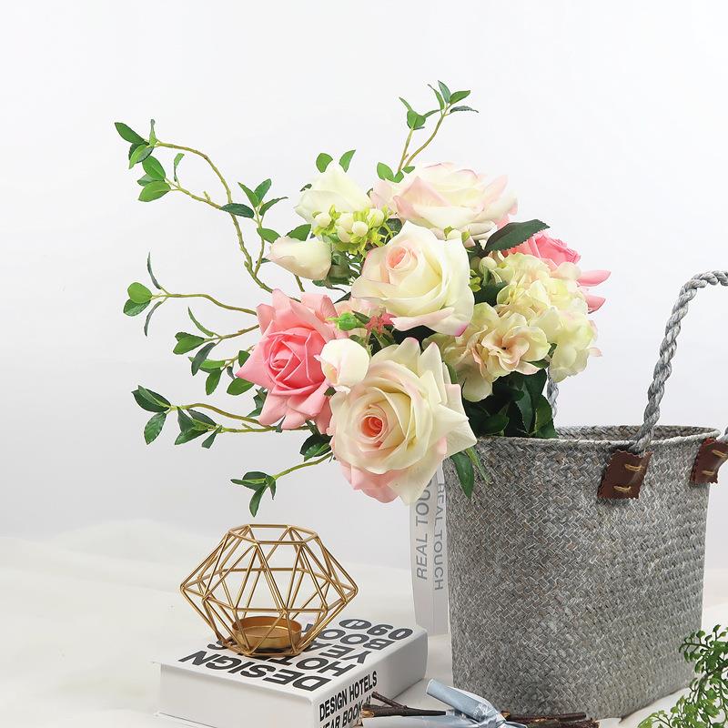 仿真花艺套餐 ins北欧家居客厅样板间摆件餐桌装饰插花束婚庆假花