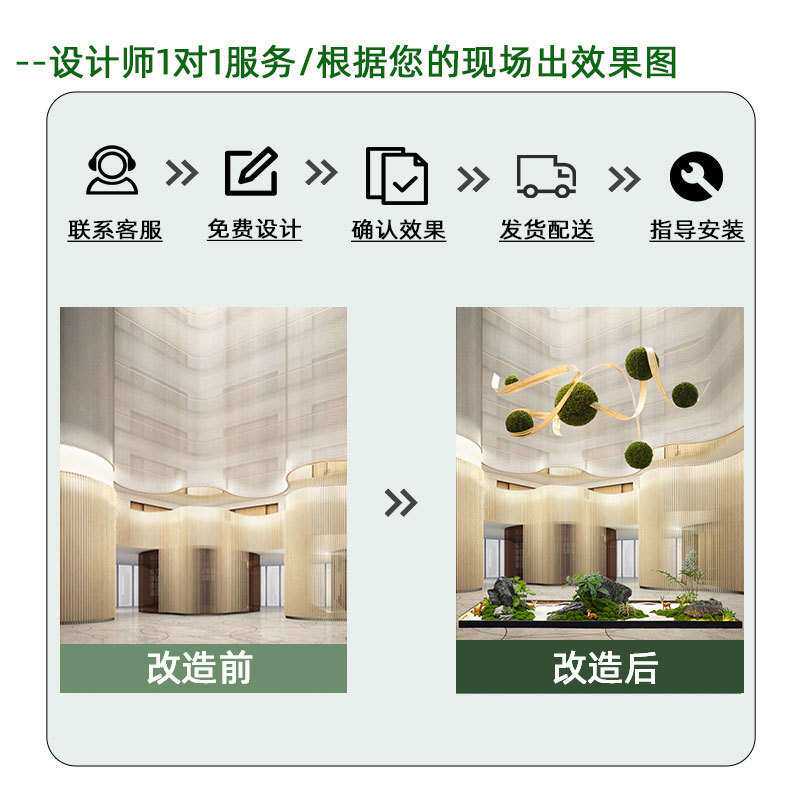 仿真苔藓球植物吊顶装饰创意造型假绿植草球酒店橱窗室内景观造景