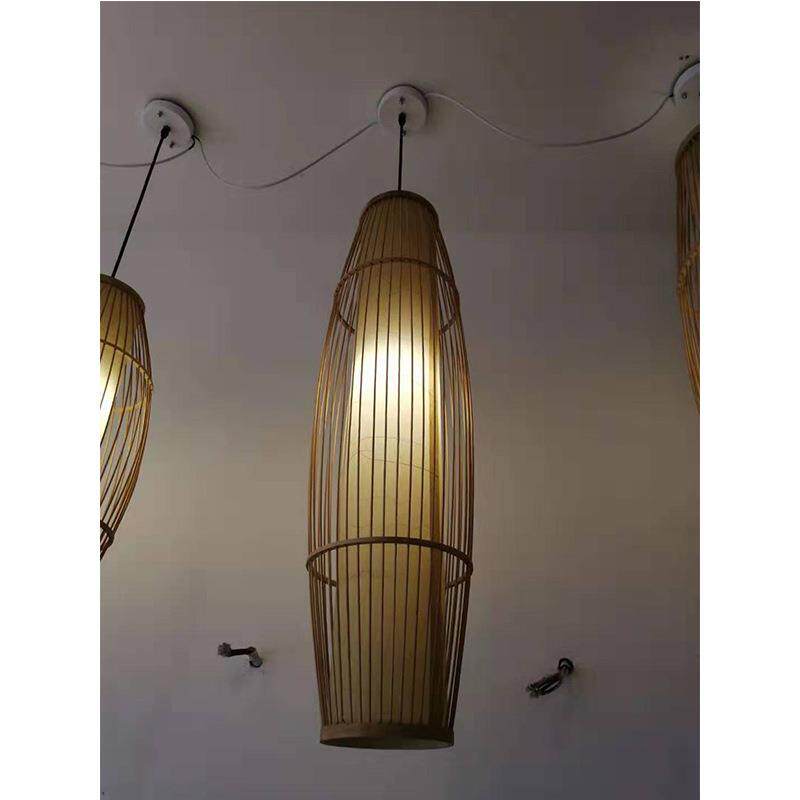 沈丘县商水县阳台竹艺灯东南亚田园装饰乡村风格个性竹编吊灯