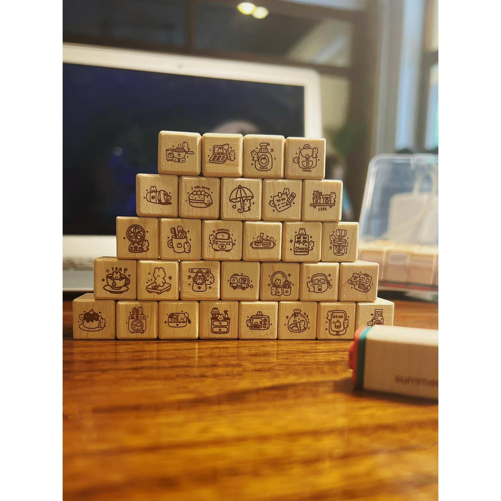 【珍宝文具社】夏天summer 六月兔1 mini手帐印章 木章日付效率