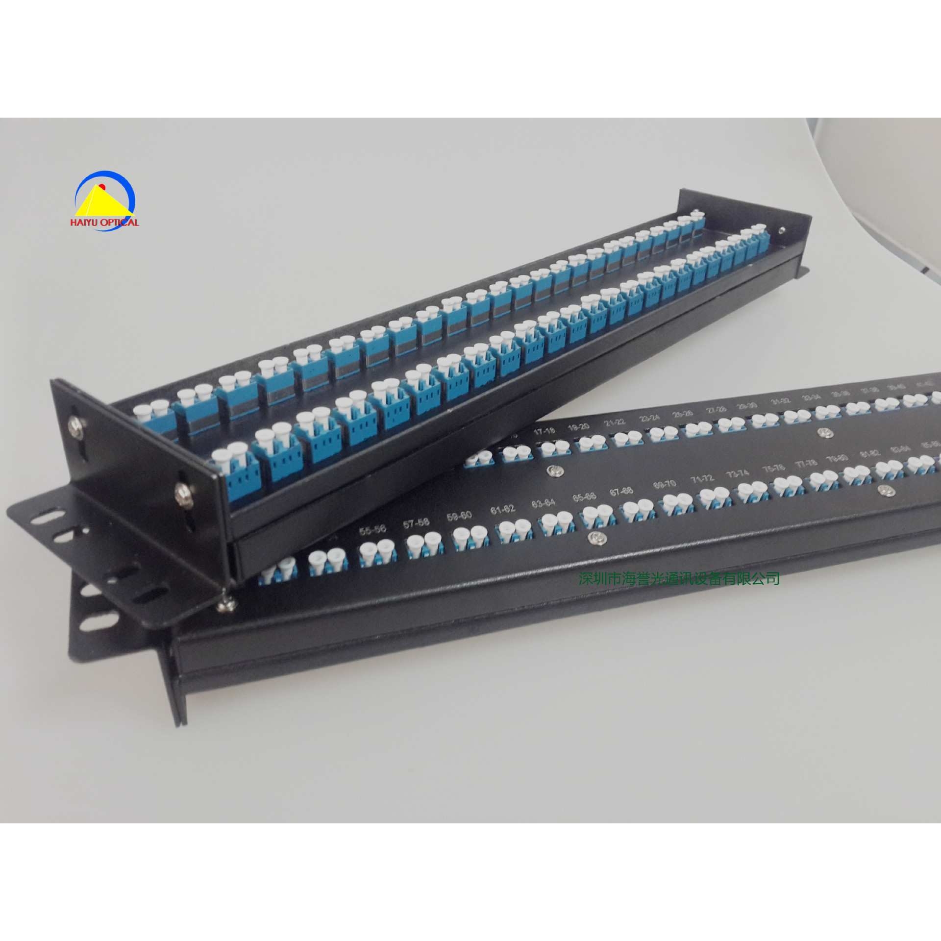 HAIYU OPTICAL48口96芯LC固定机架式面板条 2U19英寸机柜配线架