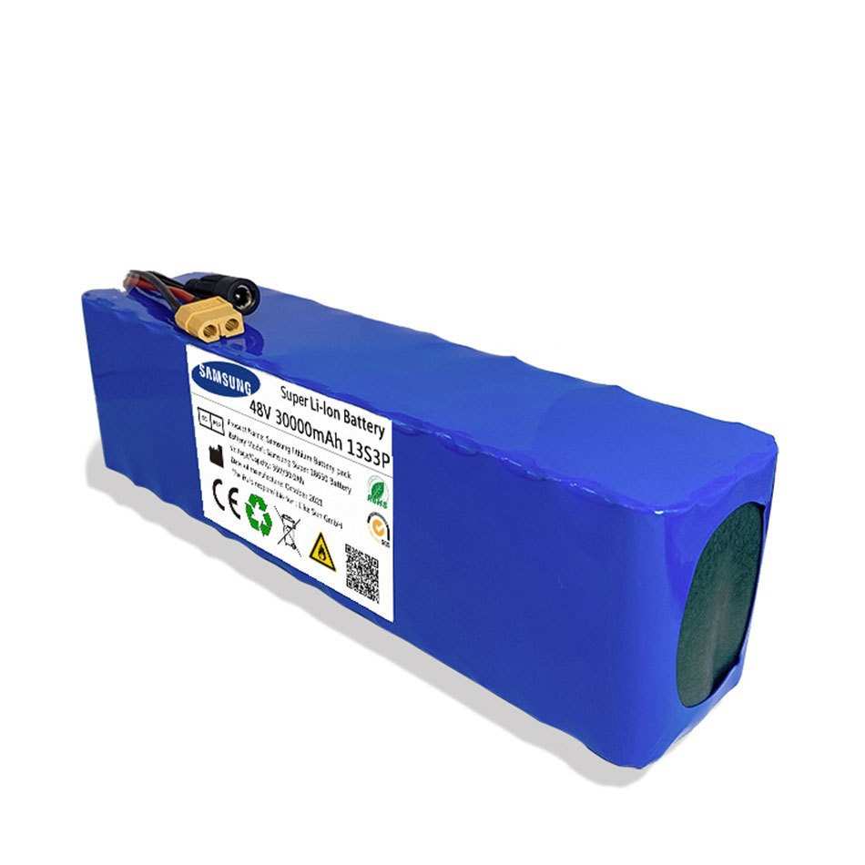 13S3P 48V30Ah电动自行车电池XT60 18650 锂离子电池组踏板车电池