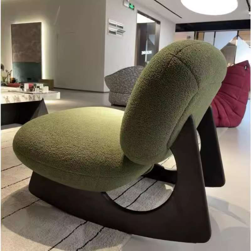 北欧极简小户型客厅实木沙发椅阳台懒人休闲椅民宿咖啡厅会客单椅