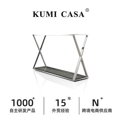 意式玄关台轻奢风现代玄关柜门厅入户不锈钢玄关桌设计师靠墙案几