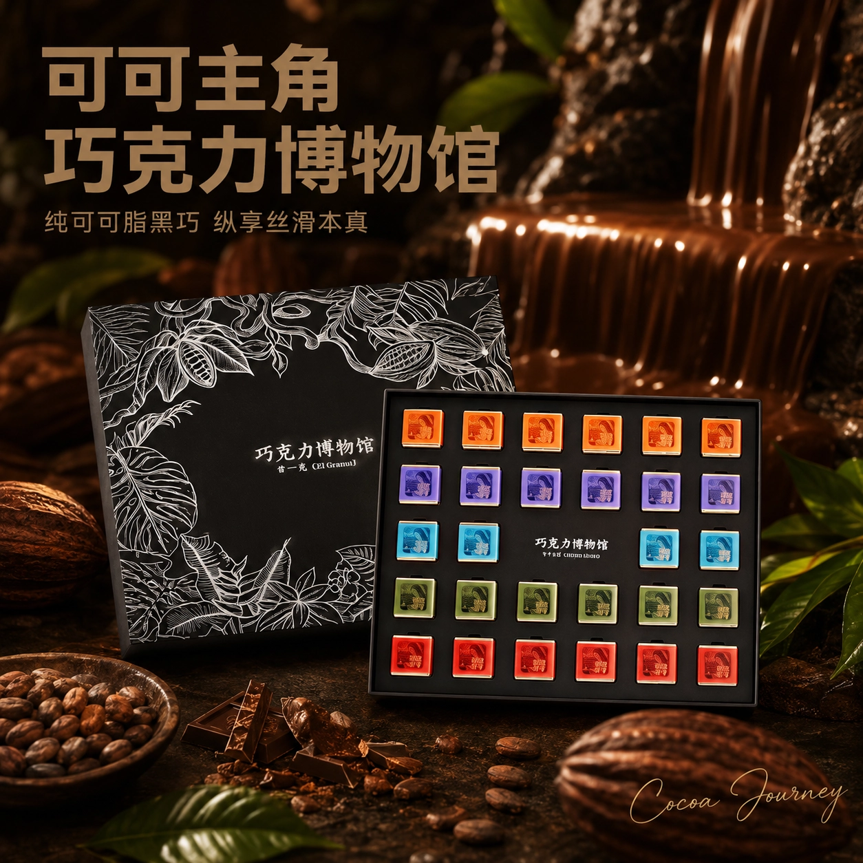 巧克力博物馆果缤纷炫彩黑巧礼盒