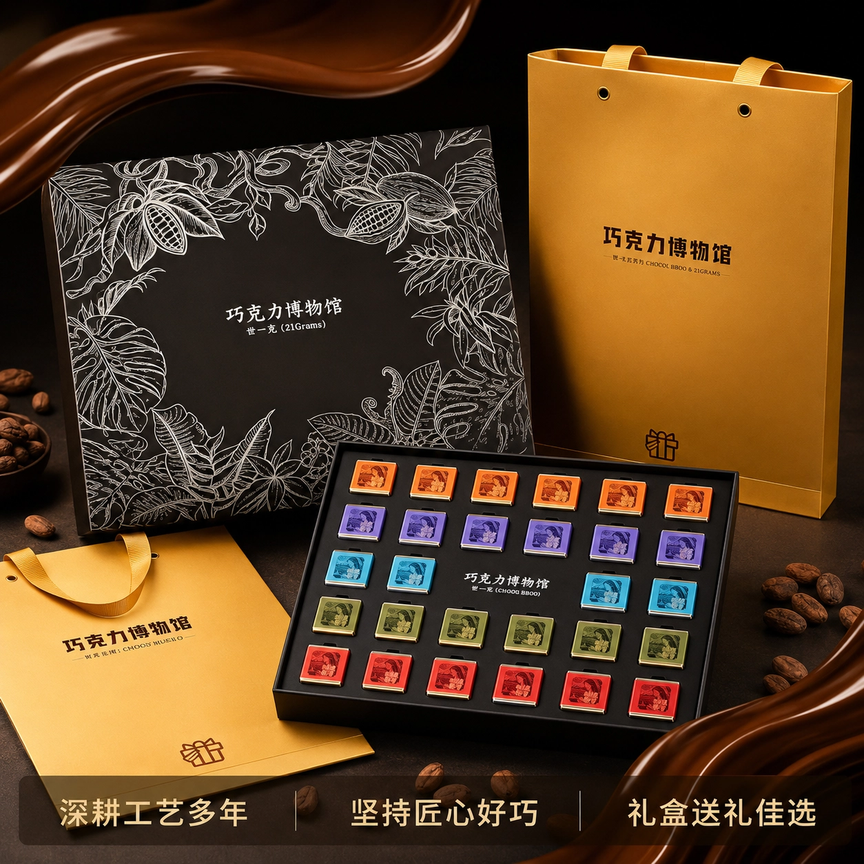 巧克力博物馆果缤纷炫彩黑巧礼盒