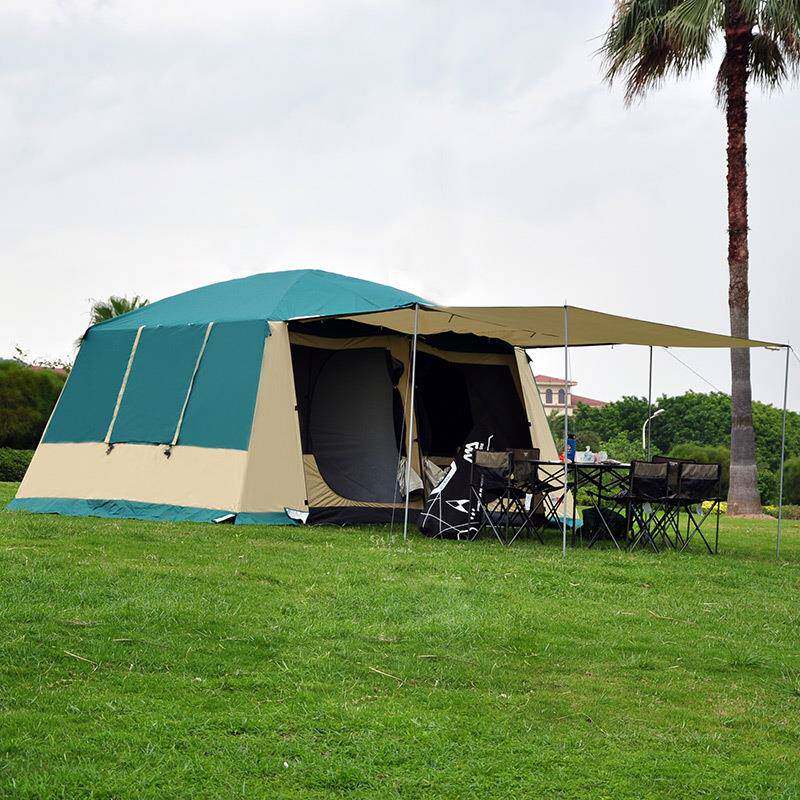 户外野营帐篷双层两房二室一厅遮阳棚露营防雨6人8人10人加大帐篷