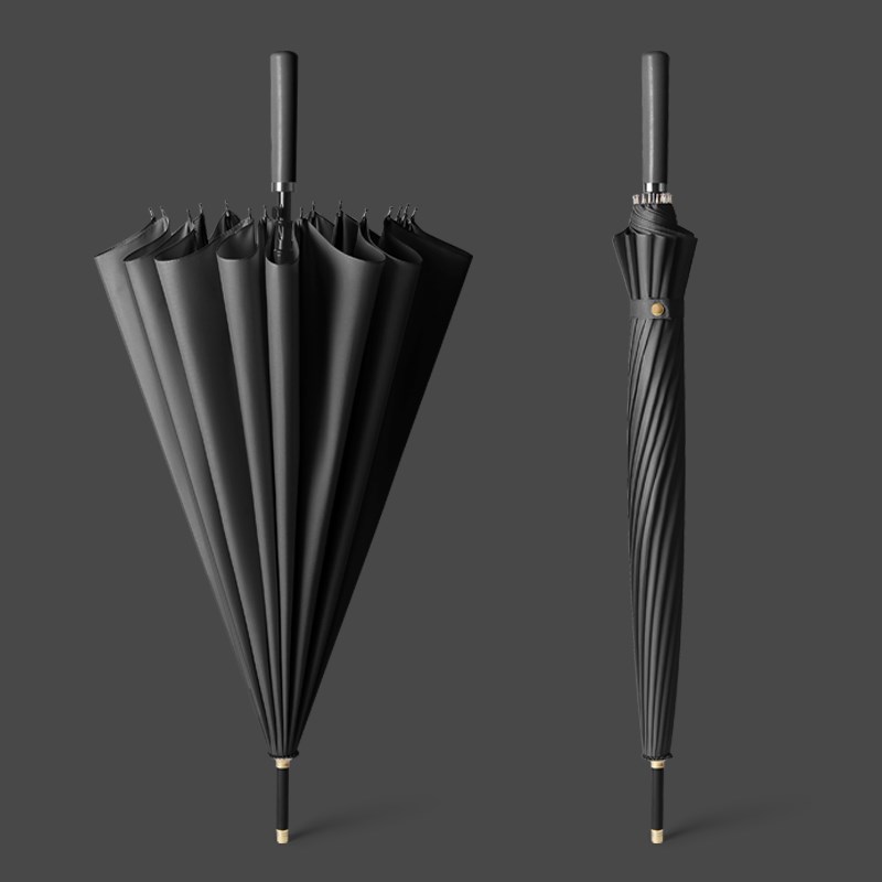 长柄雨伞弯柄大号加大加固加厚结实抗风黑色黑伞暴雨专用定Z制log