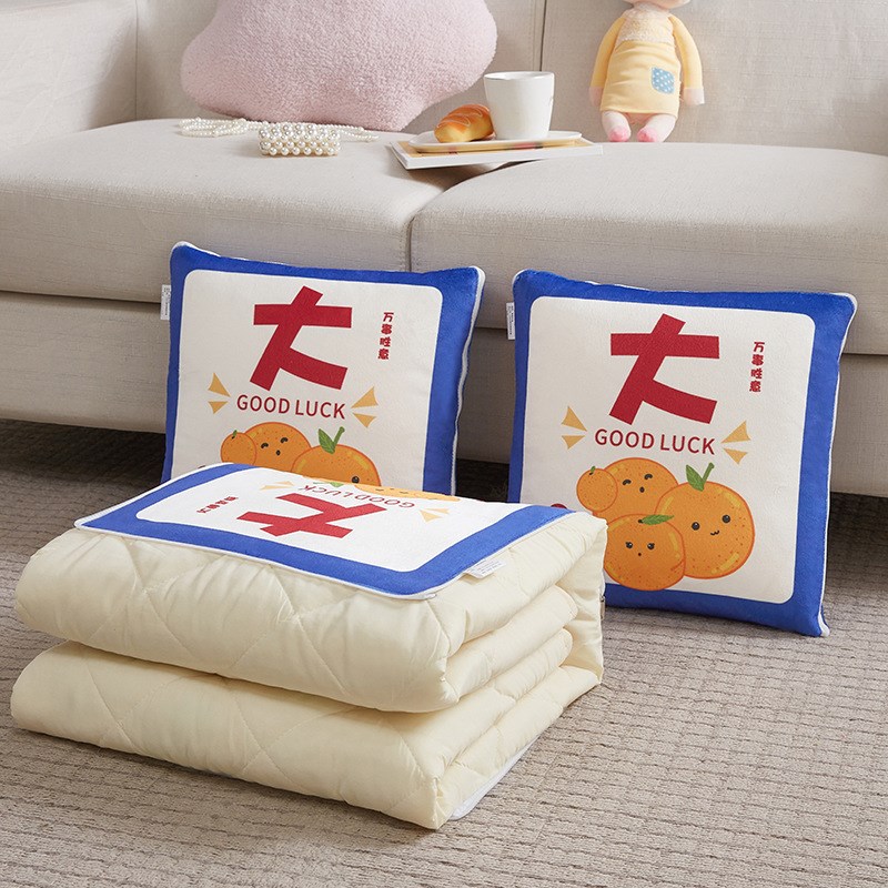 多功能二合一抱枕被n两用抱枕印logo车内靠枕靠垫被子实用礼品