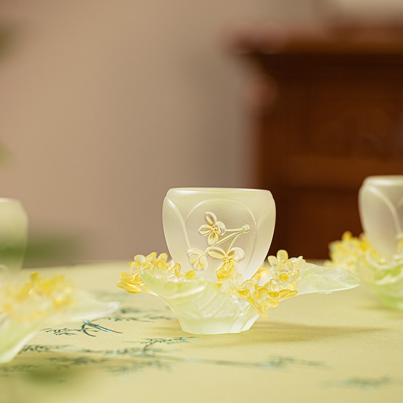 杭州灵隐文创2025新款十二花神杯琉璃多彩M莲花主人杯桌面创意摆