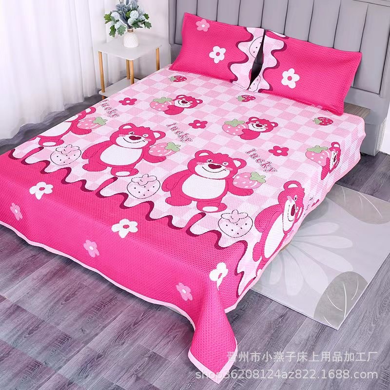 床盖盖毯a床单三层夹棉双面炕盖床垫子四季通用单双人防滑铺盖床