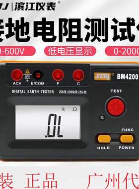 滨江BM4100数字接地电阻测试仪交直流电压测量BM4200防雷安规安全
