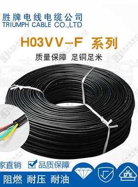 VDE欧规 H03VV-F 3X0.5mm2 电源线 三插八字尾 柔性控制线缆 现货