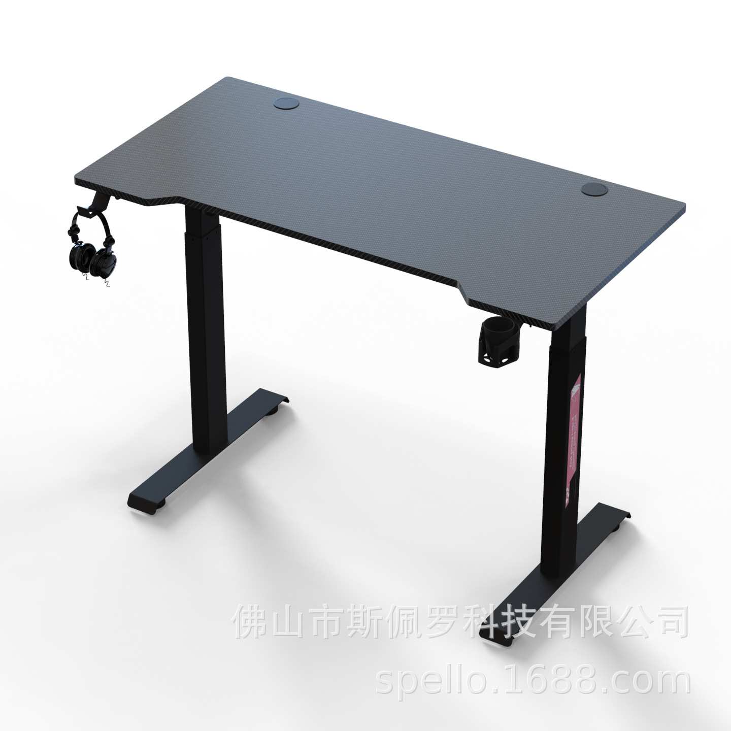 电脑桌升降台式家用电竞桌学生简易游戏桌卧室学习写字桌椅套装黑