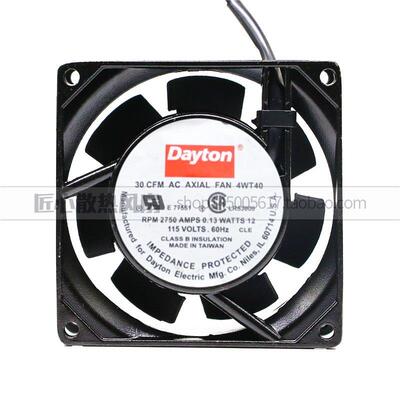 Dayton 30 cfm 4wt40 rpm 2750 0.13A 115V 机柜静音散热风扇