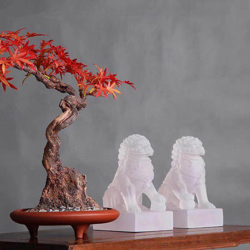 新中式磨砂透明狮子摆件书房玄关酒柜博古架装饰样板房售楼部摆设,鲜花速递/花卉仿真/绿植园艺,割草机/草坪机,淘宝优惠券,粉丝福利购,淘宝优惠卷