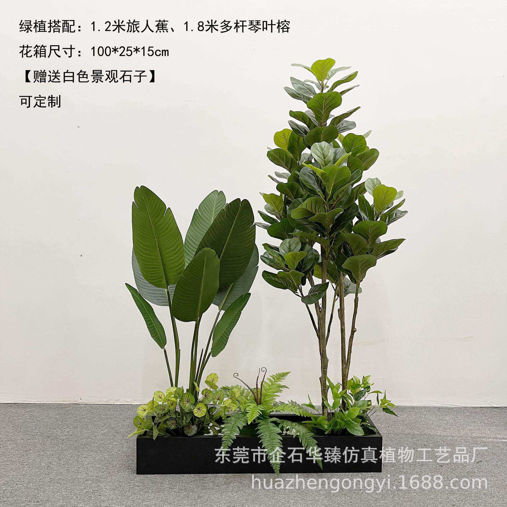仿生绿植造景组合散尾葵 猴头蕨家居室内假树橱窗落地装饰假绿植