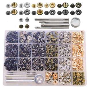 金属纽扣套装 5件工具组合盒装 供跨境 8MM铆钉 340套12.5MM四合扣