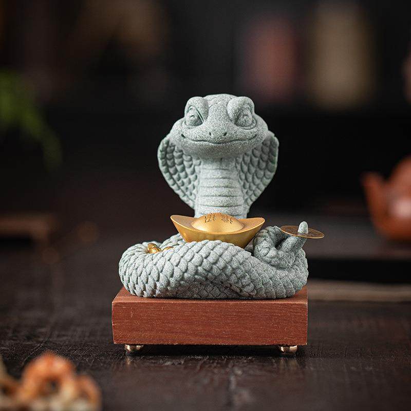 创意国潮十二生肖蛇年招财吉祥物眼镜王蛇灵蛇茶宠摆件桌面装饰品,鲜花速递/花卉仿真/绿植园艺,割草机/草坪机,淘宝优惠券,粉丝福利购,淘宝优惠卷