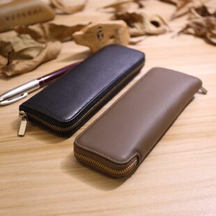 新款套笔袋大容量层软真皮纳帕2024头牛皮复古笔铅笔钢笔收纳手工