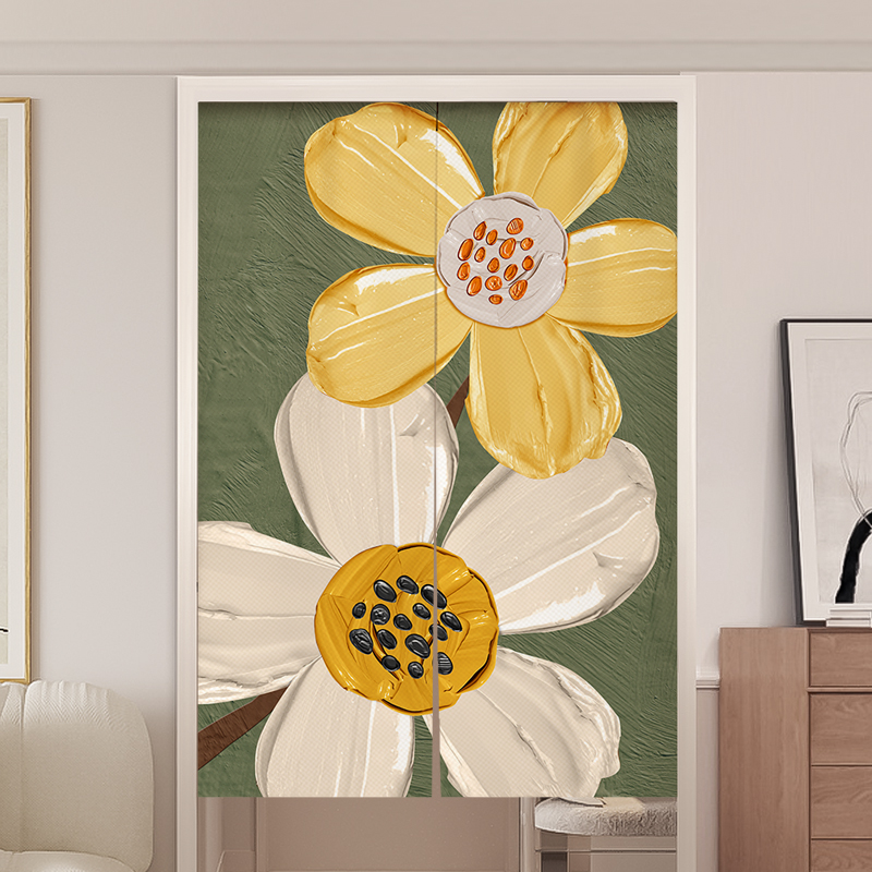 北欧门帘隔断帘i免打孔家用厨房卧室房间卫生间遮挡帘分隔磁吸帘