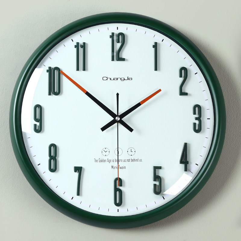 简约免打孔新款挂钟家用客厅挂墙小时钟高档挂表2Q021现代时尚钟