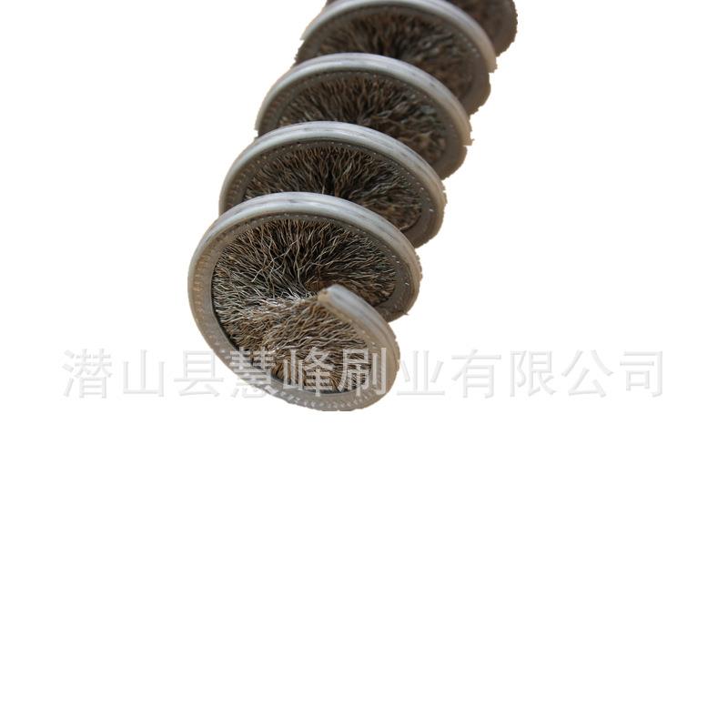 工业钢丝/不锈钢丝/铜丝弹簧刷尼龙塑料丝螺旋缠绕式刷辊厂家直销