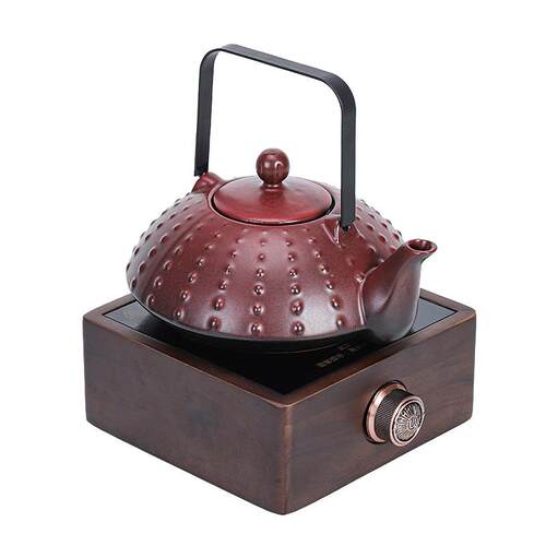 电陶炉煮茶壶红陶提梁壶陶瓷家用围炉泡茶壶复古陶壶明火烧水茶壶