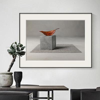 现代简约风景红色植物树叶装饰画客厅壁画卧室书房样板间卡纸挂画