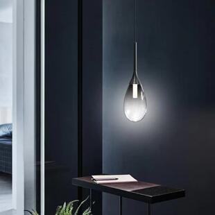 北欧轻奢咖啡馆吊灯 吧台餐厅水滴玻璃吊灯 家用卧室LED玻璃吊灯