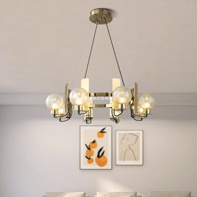 餐厅玻璃吊灯设计师led灯具吊灯玻璃装饰组合简约奢术灯具