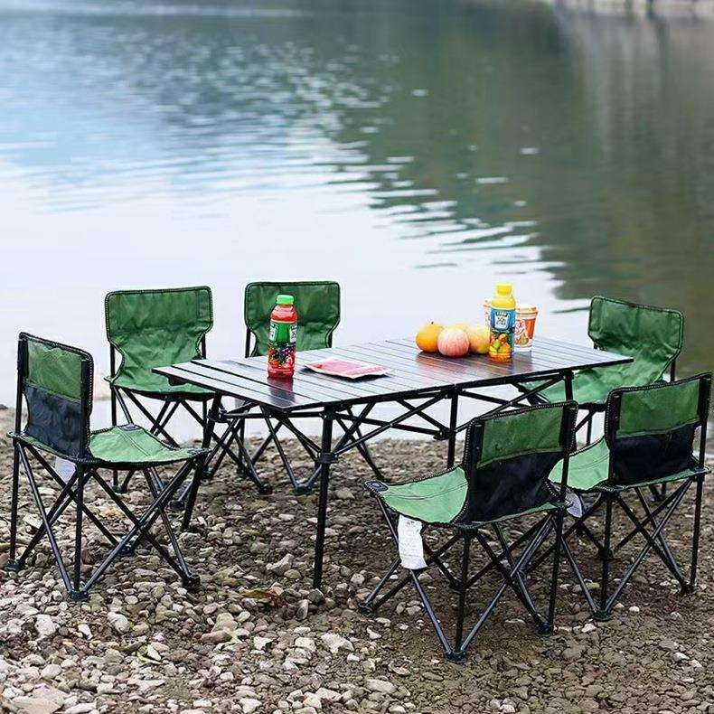 户外折叠桌椅套装便携式铝合金简易桌野餐露营烧烤自驾游车载桌椅