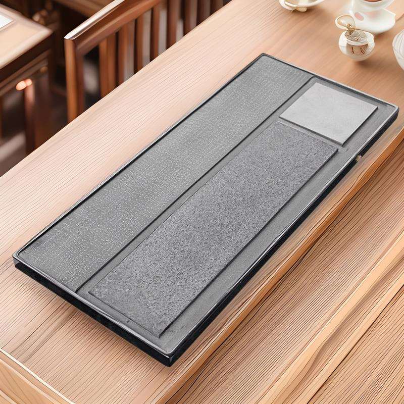 乌金石茶盘套装 整块石头茶盘茶台乌金石 禅意大号乌金石家用茶盘