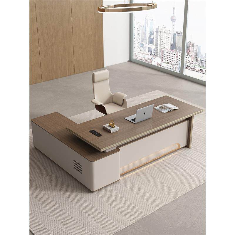轻奢办公桌老板桌椅组合简约现代总裁桌大班台办公家具单人电脑桌