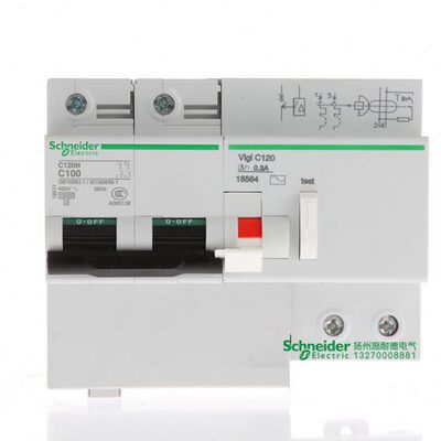 施耐德法国进口漏电保护器 C120H 2P100A电磁漏电保护器2P100A