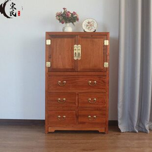 抽屉柜卧室实木斗柜多 斗柜五斗柜收纳柜香樟木客厅子门新中式两
