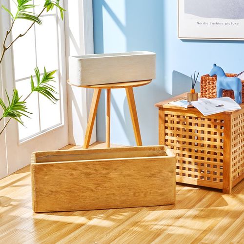 镁泥花箱种植箱户外花园大型绿植马槽客厅阳台花盆长X方形水泥长