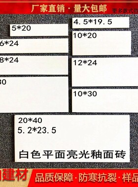 白色亮光釉面砖老式砖60*240外墙砖瓷砖自建O房乡村家用农村别墅