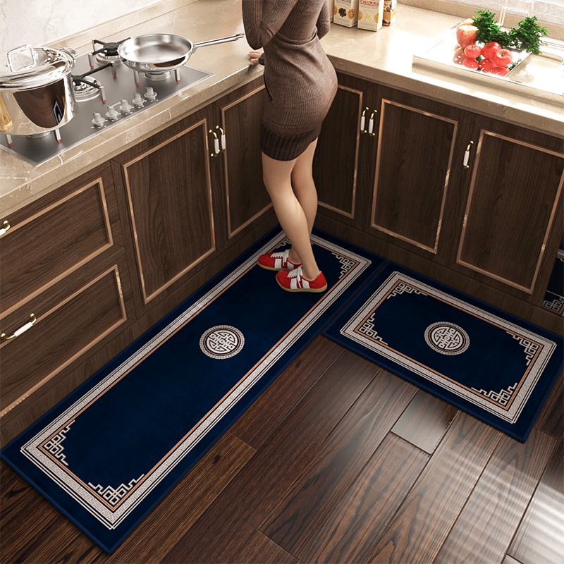 新中式厨房地垫l形n专用防油防污防水吸水防滑垫子2023新款家用
