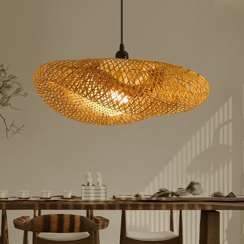 仿古中式竹编吊灯禅意茶室t灯罩餐厅店铺民宿装饰个性艺术竹艺灯