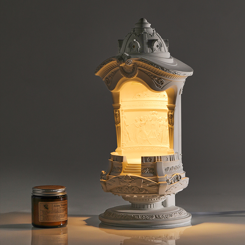 壁光里鎏金岁月结婚生日礼物融蜡E灯桌面装饰摆件水泥氛围融烛灯