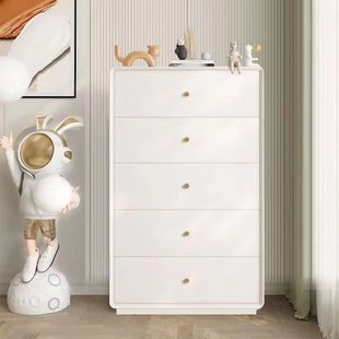 全实木五斗柜收纳柜抽屉柜意式 风斗柜卧室床头Z储物柜皮 极简整装