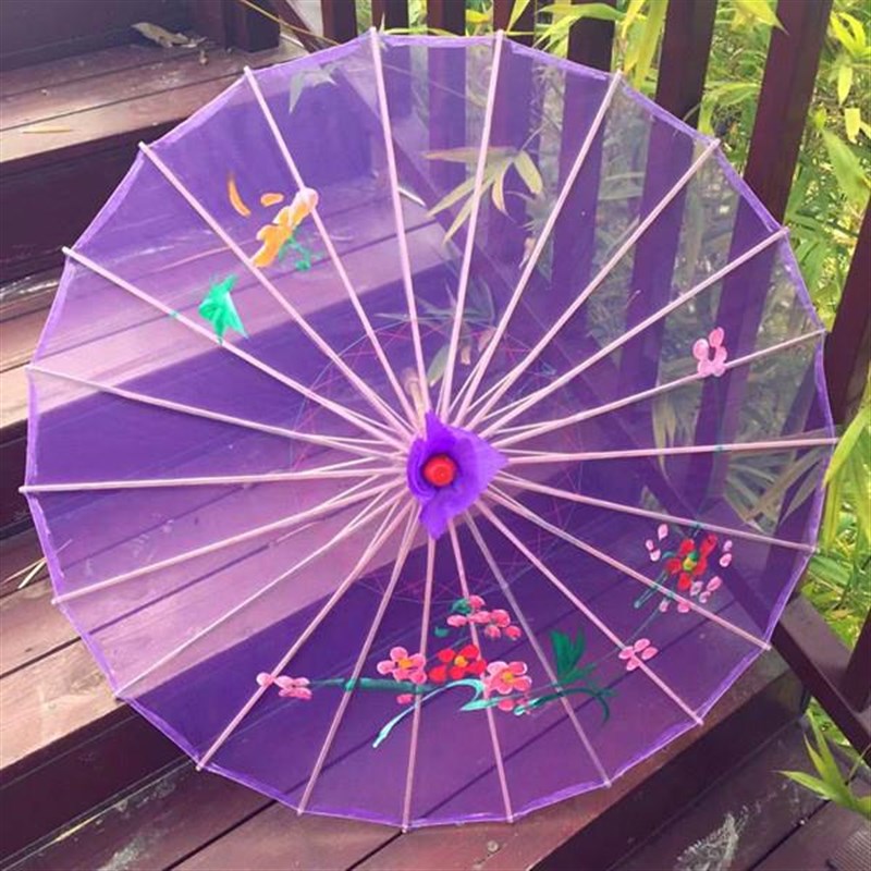 绢伞透明丝绢伞跳舞舞蹈伞工艺演出道具油纸伞W装饰伞古典花