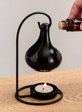 精油灯家用炉青室内蜡烛香薰炉吊创意黑色炉灯铁艺司局美容院摆件