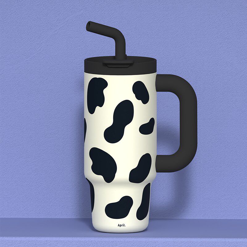 肆月保温杯大容量冰m霸杯女水杯2024新款巨型吸管水杯男生男款大